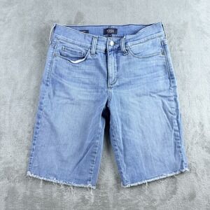 NYDJ Jeans Briella Shorts Womens 4 Blue Denim Stretch Lift Tuck Raw Hem